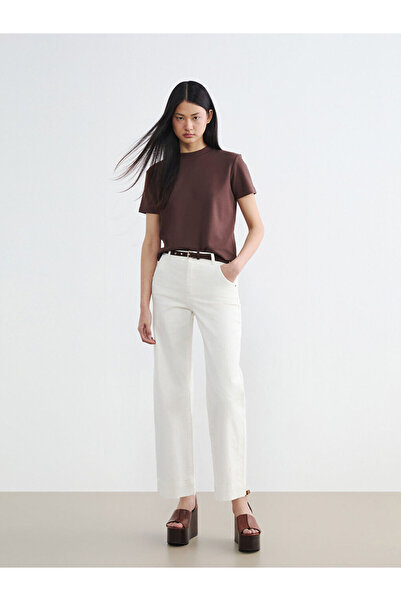 LC Waikiki Rmz Gi̇yi̇m Farkiyla Women's Wide Leg Jeans with Belted Waist