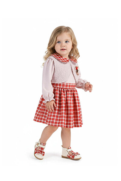 The-kid.co Crimson Heritage Plaid Baby Girls Dress Set - Red