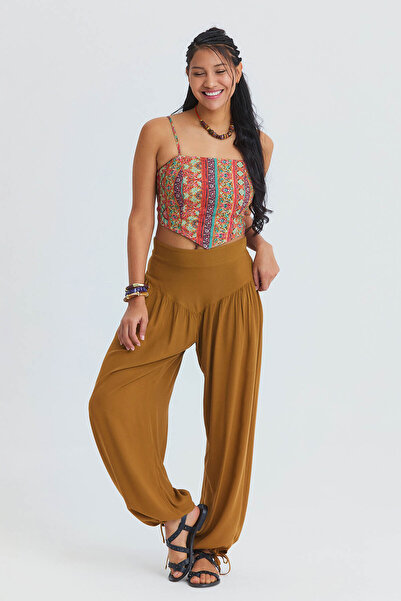 Los banditos Pantaloni de damă cu talie înaltă, cu croială relaxată și picior...