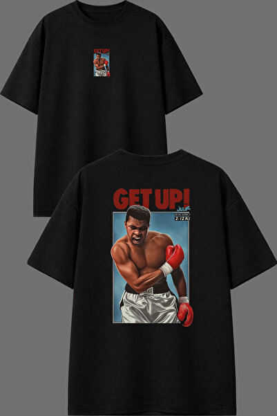 VSRN Get up Box Design Front and Back Printed Black Oversize T-Shirt