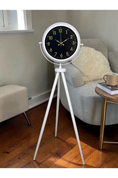 Leyaton Royal Gold Numeral White Tripod Stand Clock Rvryt-Rs345