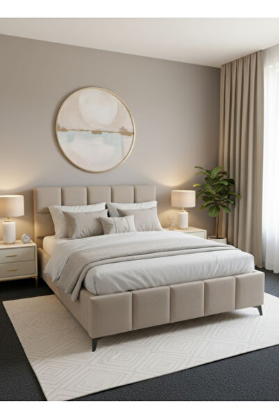 MarketMob Pat Rubik 180x200 Catifea cu depozitare Crem