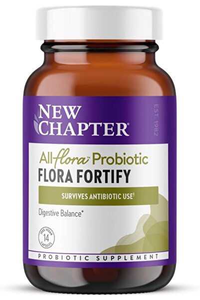 New Chapter أول-فلورا بروبيوتيك فلورا فورتيفاي، لصحة الجهاز الهضمي، نباتي، يك...