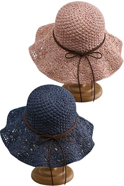 Uniquetrenders Women's Summer Straw Hat Knitted Patterned Wide Brim Bohemian ...