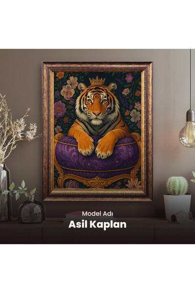 hediye hobim Asil Kaplan 40x50 Sayılarla Boyama Seti Boya Fırça Dahil Tuval H...