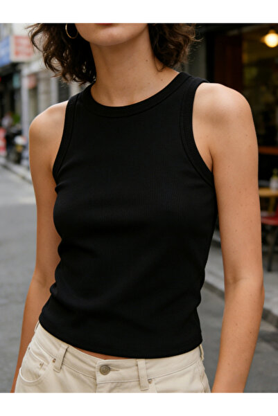 Take Two By Styli Black Solid Padded Tank Top