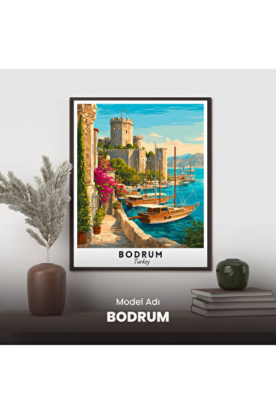 hediye hobim Bodrum 40x50 Sayılarla Boyama Seti Boya Fırça Dahil Tuval Hobi Ç...