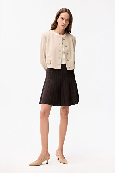 adL Volanlı Mini Triko Etek