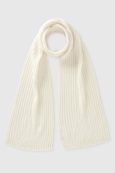 United Colors of Benetton Cream Women's / Girls' Wool Blended Knitted Motif R...