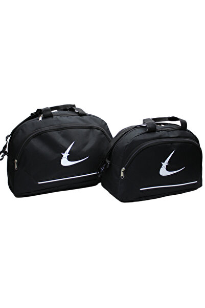 LaddyCo Water Resistant Fabric Double Set Unisex Two-Compartment Long Strap F...