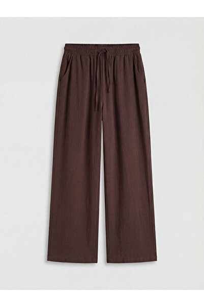 LC Waikiki Rmz Gi̇yi̇m Farkiyla Women's Textured Pants with Waist Cord