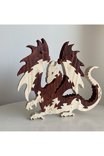 LAVİNİA El Yapımı Ahşap Dragon Puzzle, Ahşap Yapboz, Smaug Dragon