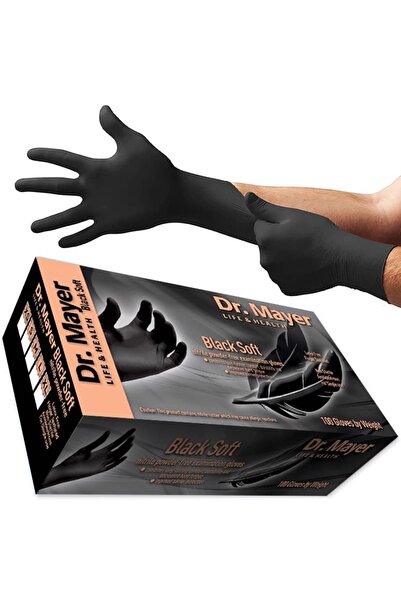 Dr. Mayer Nitril Black Soft Gloves 100 pcs Size L