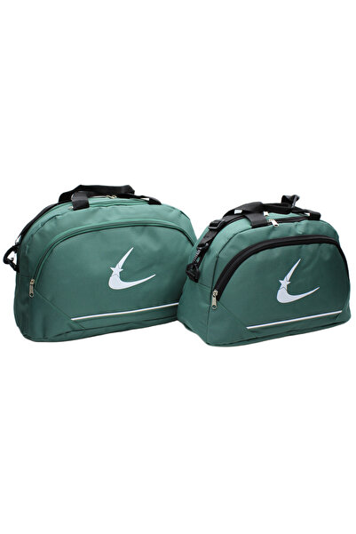 LaddyCo Water Resistant Fabric Double Set Unisex Two-Compartment Long Strap F...