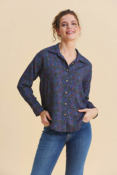 Los banditos Bluză etnică cu guler tip cămașă și nasturi