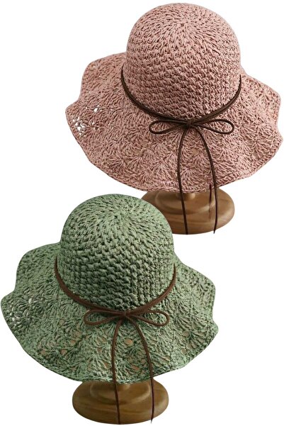 Uniquetrenders Women's Summer Straw Hat Knitted Patterned Wide Brim Bohemian ...