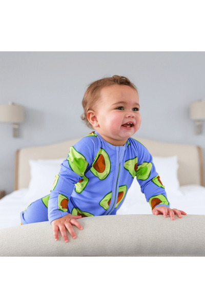 Zipster Pijama lungă cu fermoar reversibil, ZIPSTER-Avocado, Albastru electri...
