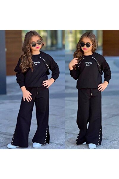 Bambam Girl's 3 Piece Top and Bottom Set 6430 Black