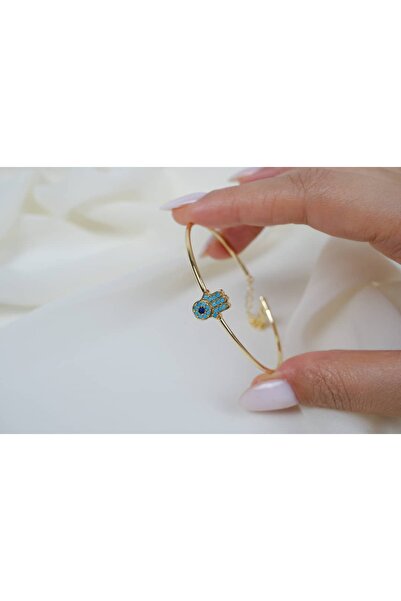 ATELİER TUĞBA BLK254 FATMA ANA ELİ FİGÜRLÜ İNCE GOLD ÇITIR BİLEKLİK ( ayarlan...