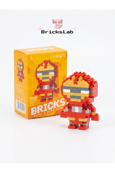 Bricks Mini Iron Man Figür Marvel Süper Kahraman 3D Puzzle Yapı Oyuncağı Kole...