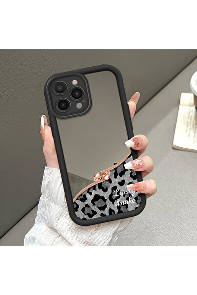 CASEVIBE iPhone 15 Pro Max Uyumlu Havalı Leopar Desenli Aynalı Yılan Silikon ...