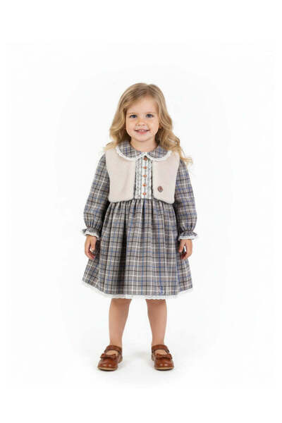 The-kid.co Charlotte Heritage Baby Girls Dress Set - Camel