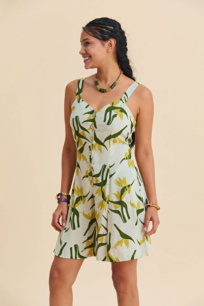 Los banditos Salopetă de vară cu bretele subțiri cu detaliu cu nasturi