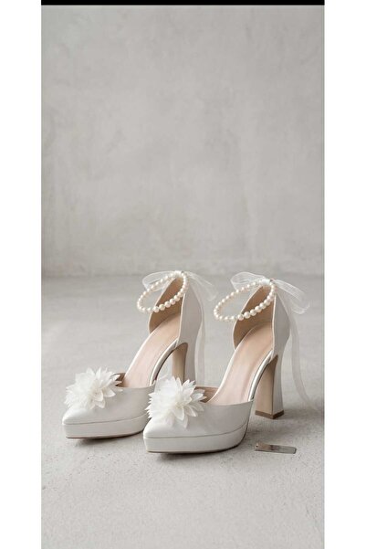 Berush Bride Women's 12 cm Platform Ecru Flowered Shoes
