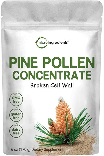 Micro ingredients Pine Pollen Powder, 6oz, Wild Harvest, Vegan, Energy & Immu...