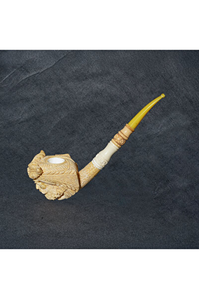 Yunar Devran-ı Tuğra Filtresiz Akrilik Saplı Lületaşı Pipo 13505M