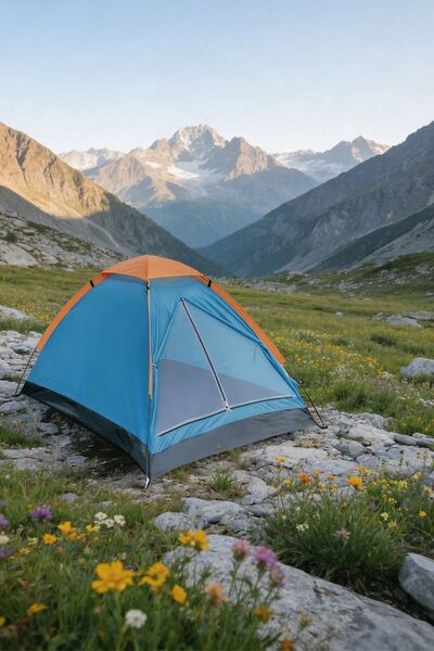 Buffer ® 4 Kişilik Kamp Çadırı Manuel Kurulum Düz Kapılı Outdoor Dayanıklı Ka...