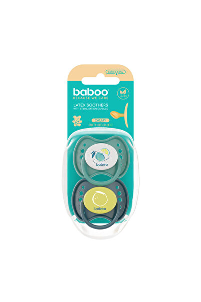 Baboo ® Calmy Latex Orthodontic Pacifier - Green, 2 Pieces, 6 Months+