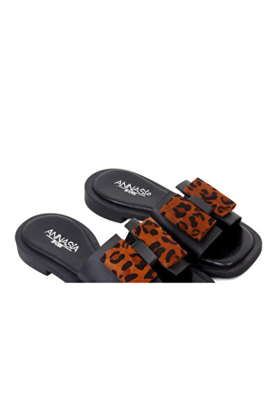 ANNASIA SHOES Papuci ERIN - Piele neagră