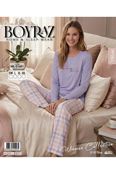 BEYAZTOPTAN Γυναικεία πιτζάμες Boyraz Milan με μακριά μανίκια - Άνετη εφαρμογ...