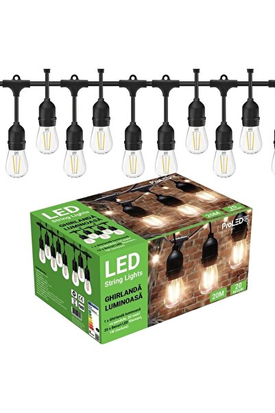 proled Fiesta Plus Ghirlandă luminoasă LED de 10m cu 20 de becuri cu filament...