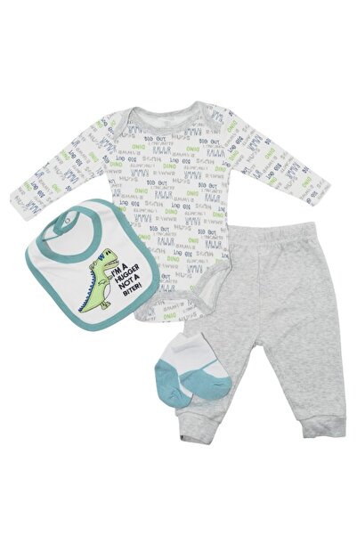 Bambimici -Printed Long Sleeve Bodysuit with Pyjama - Multicolors, 03M to 12M
