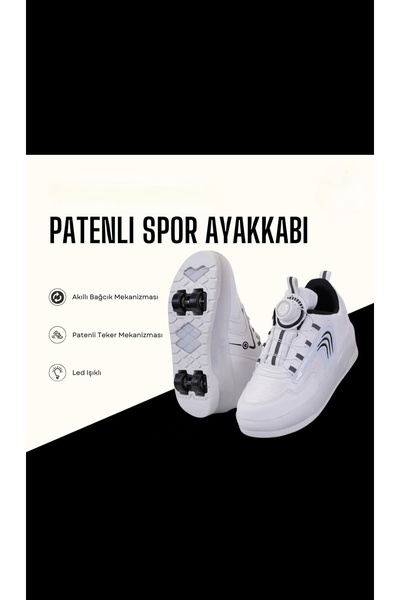mocno Patented Lighted Sports Shoes & Wheeled Sneakers White