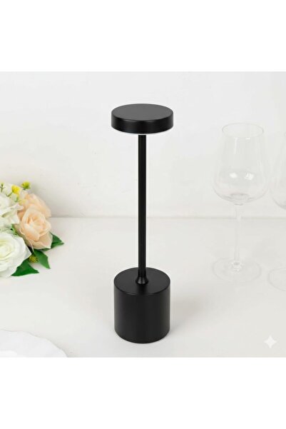 ETRONIK Sleek Tower Table Lamp - Metal Rechargeable Touch Control Dimmable Desk Night Lamp - Black