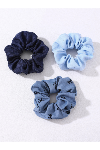 Take Two By Styli Pack of 3 - Blue Hair Scrunchie