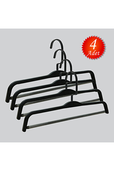 NYN شماعات بناطيل خشبية سوداء من بارلي، 4 قطع