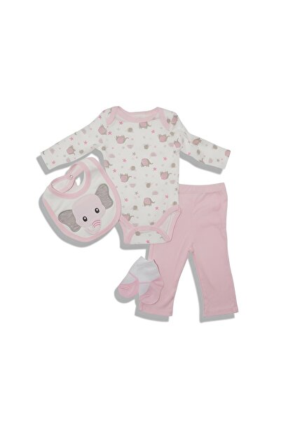 Bambimici -Printed Long Sleeve Bodysuit with Pyjama - Multicolors, 03M to 12M