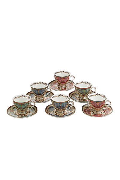 Lucky Art Rosea Bone 6Li Cay Fincan Seti