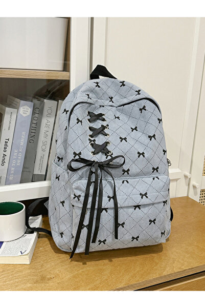 Take Two By Styli Bow Print Zip Closure Backpack
