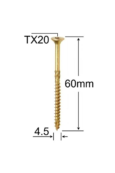 seda Surub Dulgherie Cap Inecat 4.5x60 mm Torx TX25 - 250buc/cutie