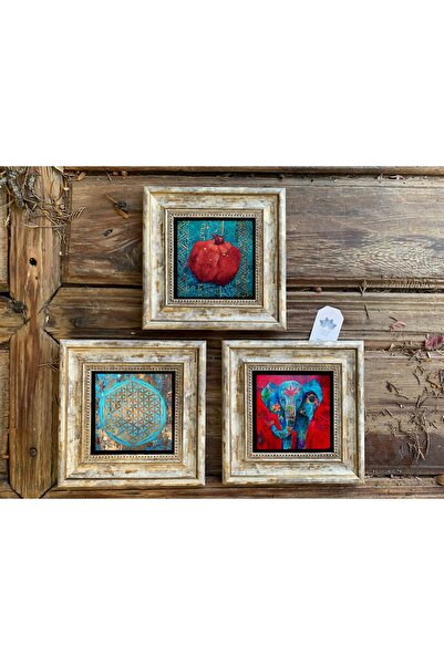 FİNS STONE DECOR Set de 3 tablouri cu decor de perete din piatră înrămată, 20...