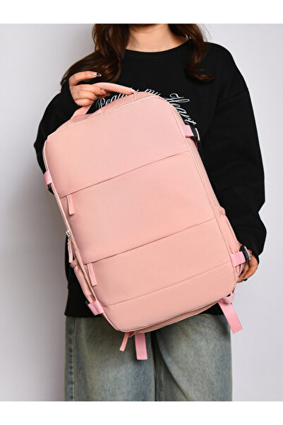 Take Two By Styli Pink Zip Closure Backpack