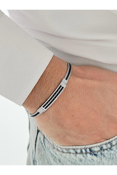 FERRO Black and Silver Steel Men's Bracelet Frj10186A-J 2 Year Warranty Gift ...