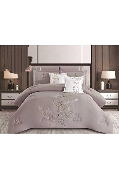 LORE طقم مفرش نفرين صيفي دانتيل راقي وجودة عالية 8 قطع مقاس 240*260 سم