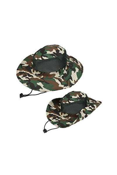 moda nokta Summer Foldable Tie-On Mesh Fisherman Hunter Safari Trilby Hat Cam...