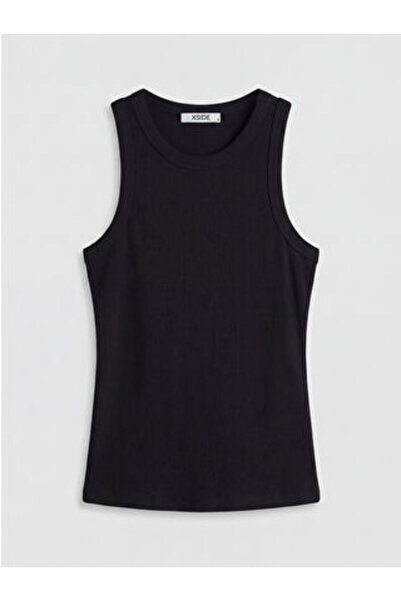 LC Waikiki New Season Black Crew Neck Women's Undershirt